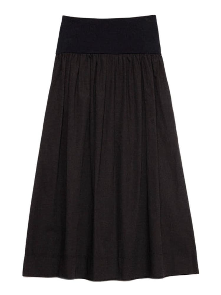 Albaray 100% Cotton Woven Mix Full Black Skirt - Image 4 of 4