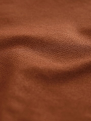 Tan Brown Slim Fit Long Sleeve Oxford 100% Cotton Shirt - Image 9 of 9