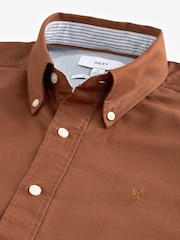 Marron fauve - Ajustement régulier - Chemise Oxford à manches longues - Image 8 of 9