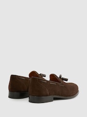 Reiss Dark Brown Clayton Tasselled Suede Loafers - Image 4 of 5