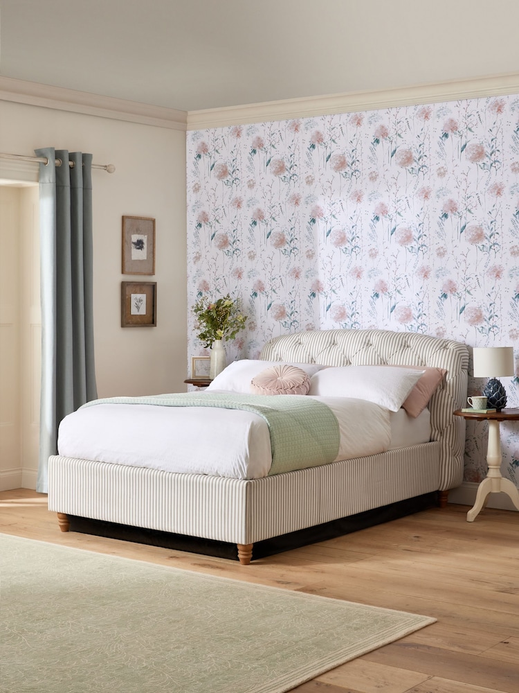 Laura Ashley Cornish Stripe Natural Braybrooke Bed - Image 1 of 9