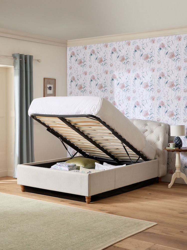 Laura Ashley Cornish Stripe Natural Braybrooke Bed - Image 2 of 9