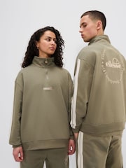 Ellesse Green Zaragoza 1/2 Zip Track Sweat Top - Image 1 of 5