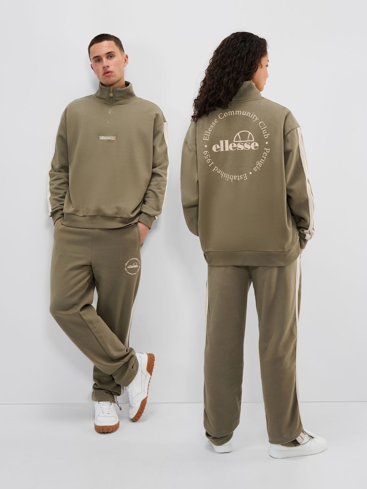 Ellesse Green Zaragoza 1/2 Zip Track Sweat Top - Image 2 of 5