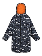 Regatta Black Grey Junior Waterproof Fleece Lined Changing Robe - Image 6 of 8
