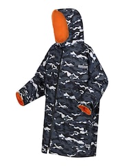 Regatta Black Grey Junior Waterproof Fleece Lined Changing Robe - Image 8 of 8