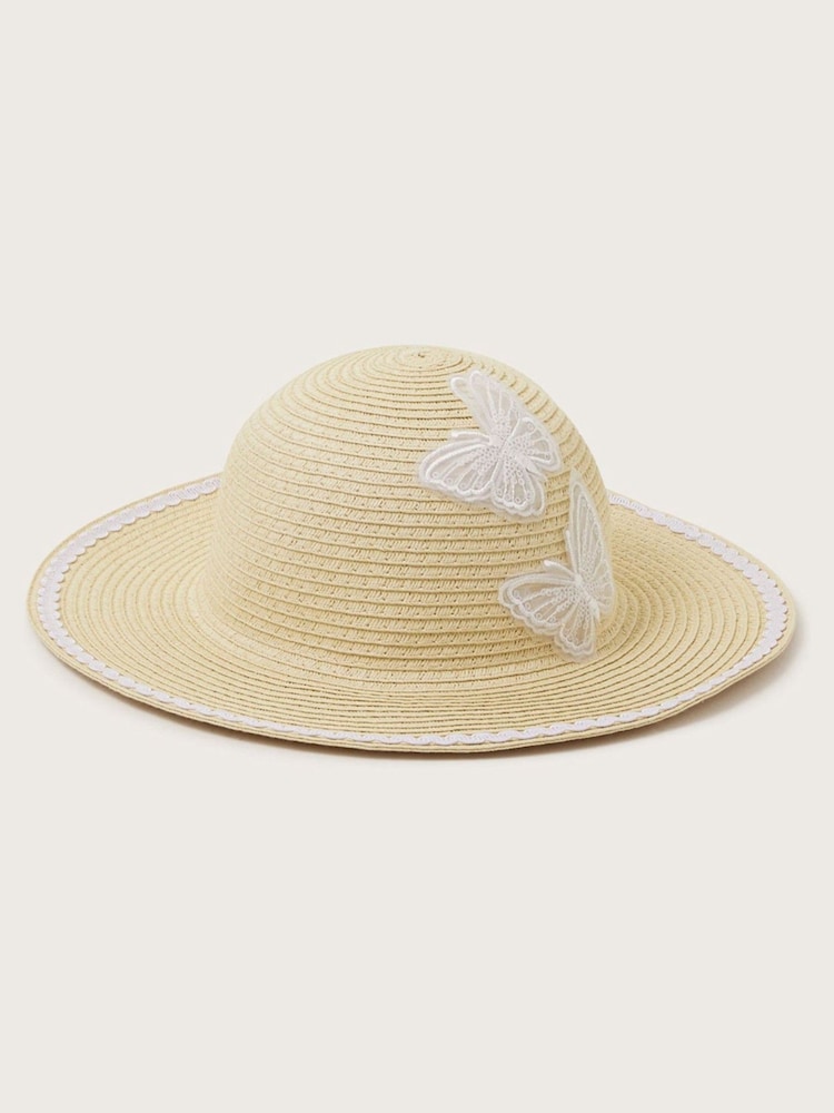 Monsoon Natural Baby Butterfly Floppy Hat - Image 1 of 2 Monsoon Natural Baby Butterfly Floppy Hat - Image 1 of 2