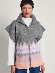 Monsoon Zia Fair Isle Poncho - Image 1 of 5
