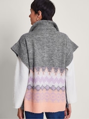 Monsoon Zia Fair Isle Poncho - Image 2 of 5