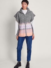 Monsoon Zia Fair Isle Poncho - Image 3 of 5