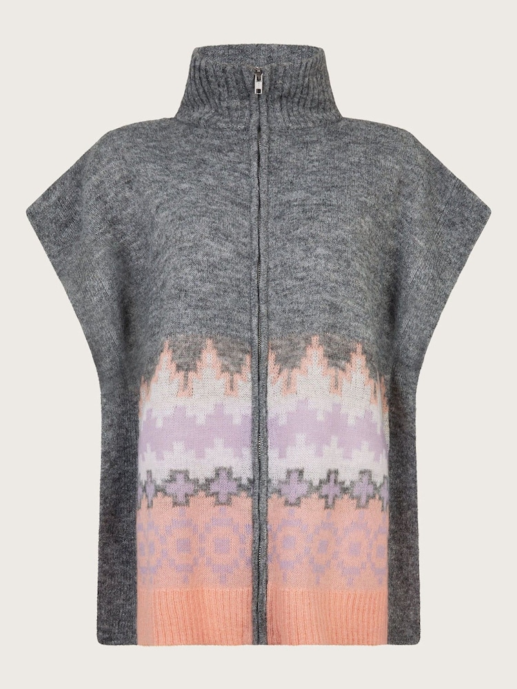 Monsoon Zia Fair Isle Poncho - Image 5 of 5