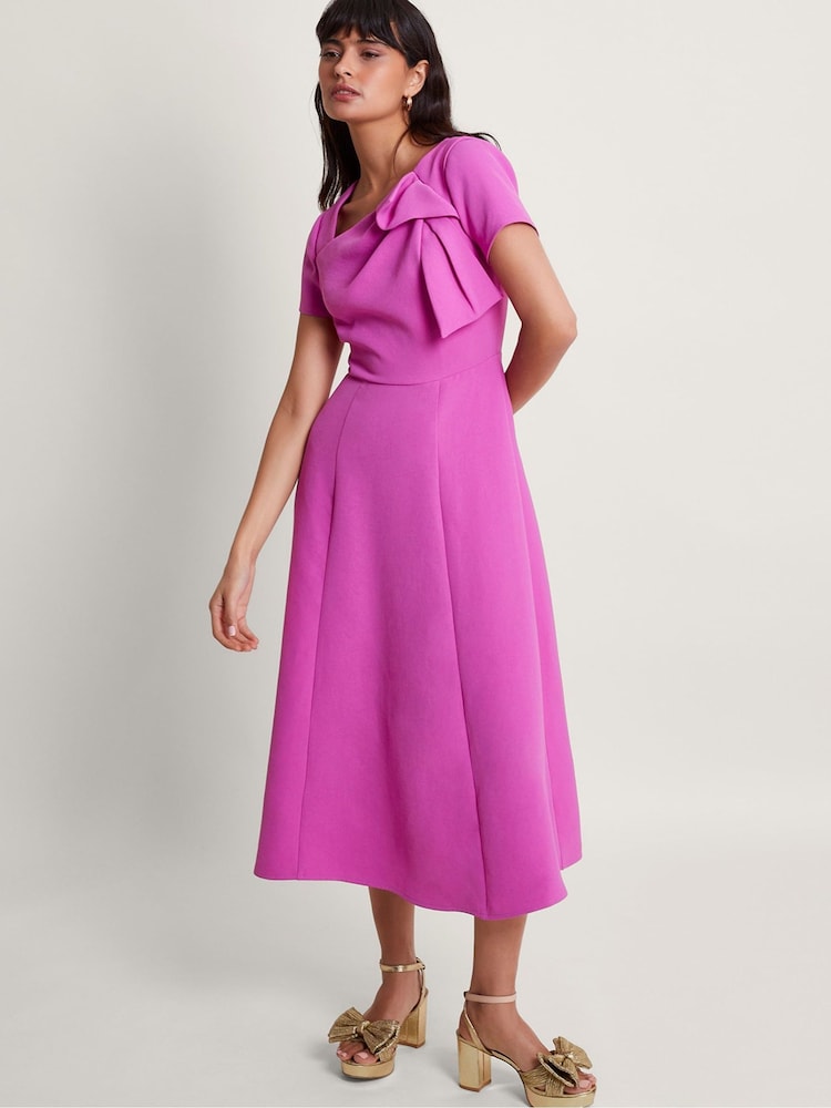 Monsoon Pink Poppy Flared Dress - Image 1 of 5 Monsoon Pink Poppy Flared Dress - Image 1 of 5