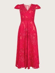 Monsoon Red Josie Jacquard Tea Dress - Image 5 of 5