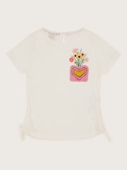 Natur - Monsoon Crochet Pocket 100% Cotton Top - Bild 1 von 3
