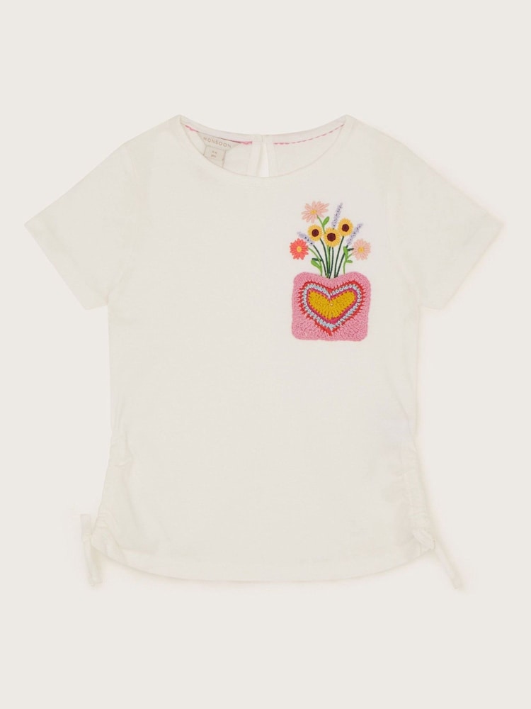 Natur - Monsoon Crochet Pocket 100% Cotton Top - Bild 1 von 3