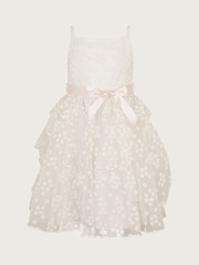 Monsoon Natural Jasmine Organza Flower Dress - Image 1 of 3