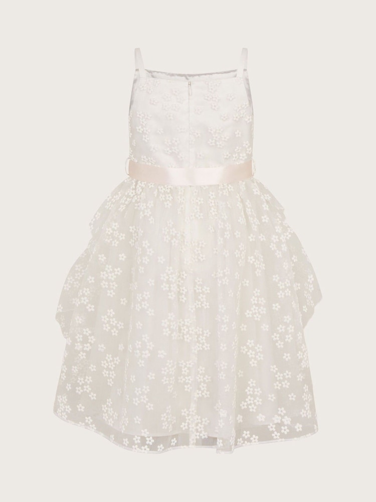Monsoon Natural Jasmine Organza Flower Dress - Image 2 of 3
