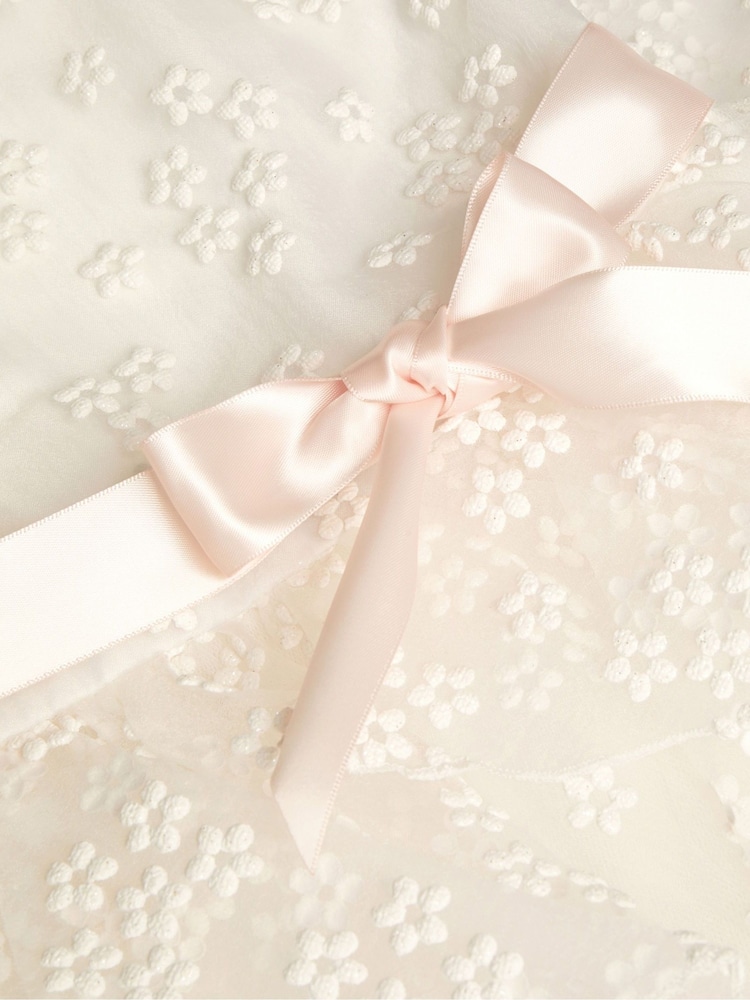 Monsoon Natural Jasmine Organza Flower Dress - Image 3 of 3