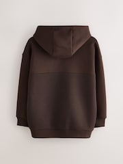 Baker by Ted Baker Brown Oversized Textured Hoodie - Image 4 of 7
