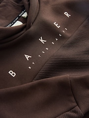Baker by Ted Baker Brown Oversized Textured Hoodie - Image 6 of 7