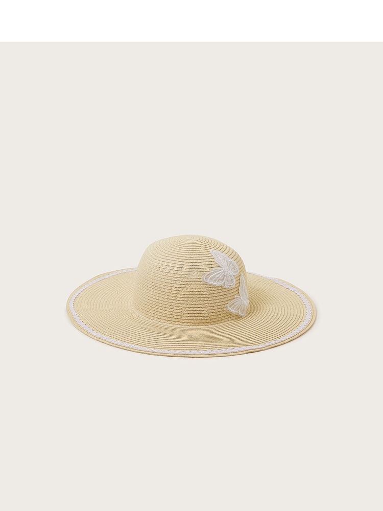 Monsoon Natural Butterfly Floppy Hat - Image 1 of 2 Monsoon Natural Butterfly Floppy Hat - Image 1 of 2