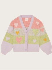 Monsoon Purple Heart Stripe Cardigan - Image 1 of 3