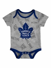 Fanatics Newborn Blue 100% Cotton NHL Toronto Maple Leafs Game Time Bodysuit 3 Piece - Image 2 of 3