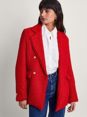 Monsoon Red Rubi Tweed Jacket - Image 2 of 6
