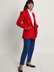 Monsoon Red Rubi Tweed Jacket - Image 3 of 6
