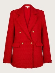 Monsoon Red Rubi Tweed Jacket - Image 6 of 6