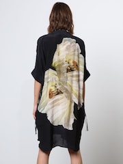 Religion Yellow Floral Print Loose Fitting Tunic Shirt Dress - Image 3 of 7