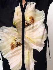 Religion Yellow Floral Print Loose Fitting Tunic Shirt Dress - Image 7 of 7