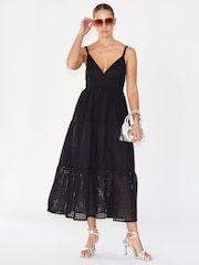 Religion Black 100% Cotton Strappy Maxi Summer Dress - Image 5 of 6