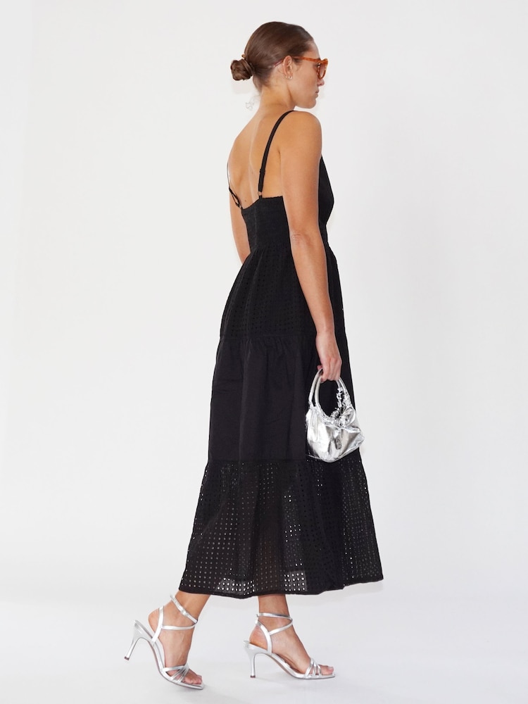 Religion Black 100% Cotton Strappy Maxi Summer Dress - Image 6 of 6