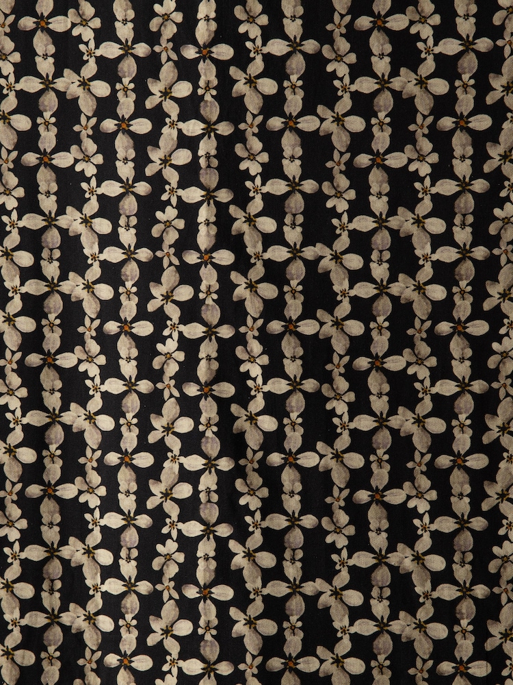 Rockett St George Black Midnight Daisy Eyelet Blackout Lined Curtains - Image 5 of 5 Rockett St George Black Midnight Daisy Eyelet Blackout Lined Curtains - Image 5 of 5
