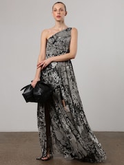 Religion Grey One Shoulder Maxi Dress With Full Floaty Skirt - Image 5 of 6