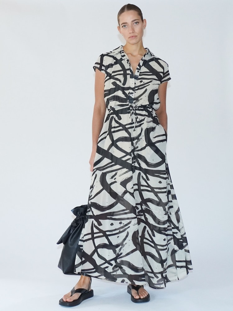 Religion Black/White Destiny Shirt Dress With Tie Belt - Image 1 of 5