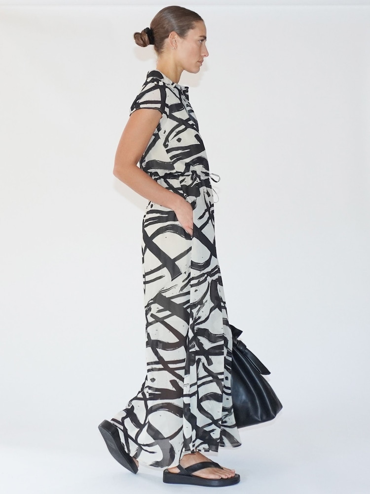 Religion Black/White Destiny Shirt Dress With Tie Belt - Image 2 of 5