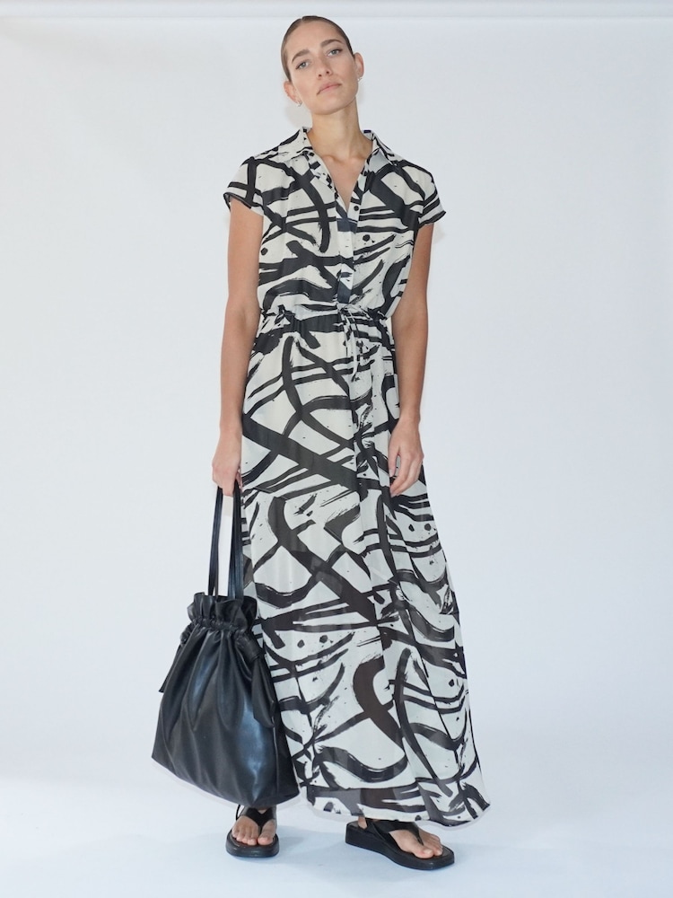 Religion Black/White Destiny Shirt Dress With Tie Belt - Image 5 of 5