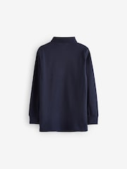 Navy Blue Long Sleeve Polo Shirt (3-16yrs) - Image 2 of 3
