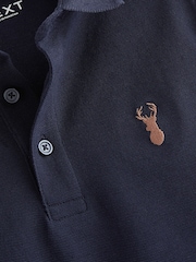 Navy Blue Long Sleeve Polo Shirt (3-16yrs) - Image 3 of 3