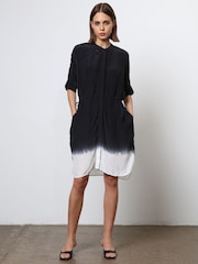 Religion Black Tie Dye Loose Fitting Tunic Shirt Dress - Image 2 of 8