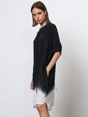 Religion Black Tie Dye Loose Fitting Tunic Shirt Dress - Image 4 of 8