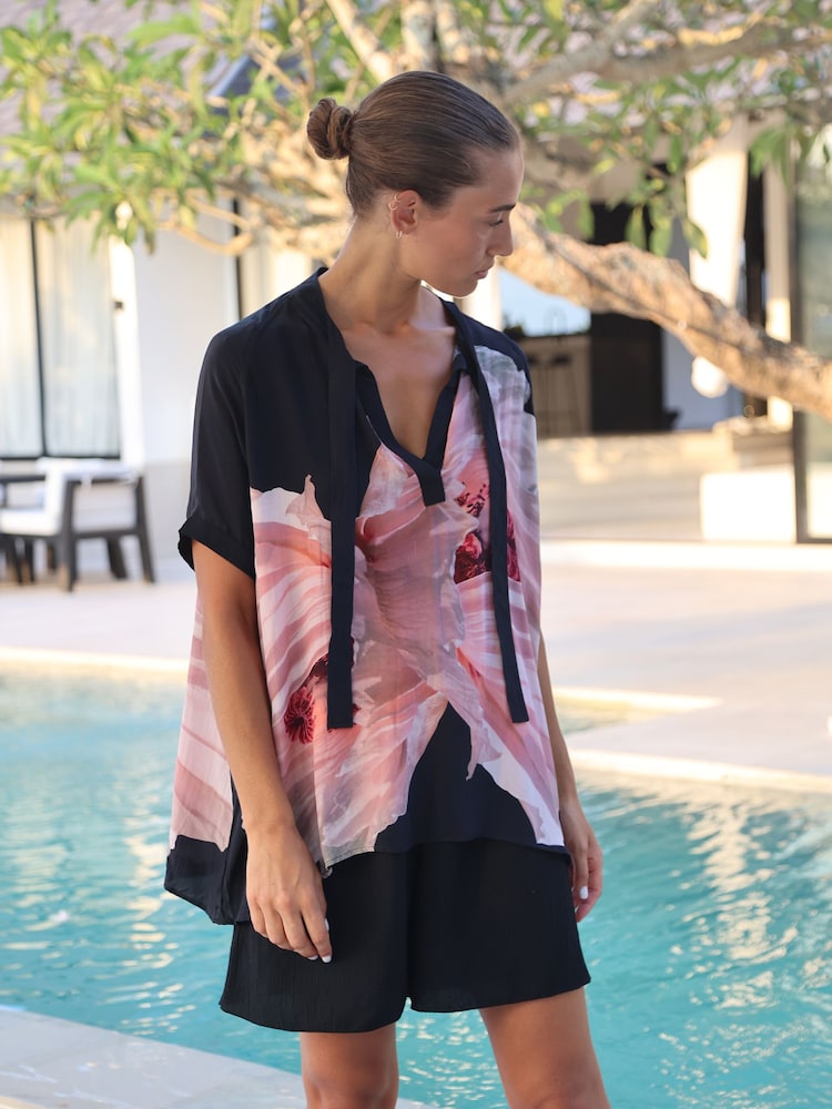 ピンク - Religion オーバーサイズ ブラウス ディップダイ タイネック - 画像 1 / 8