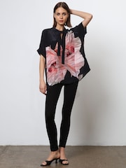 Religion Pink Oversized Blouse in Dip Dye With Tie Neck - Image 2 of 6