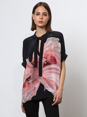 Religion Pink Oversized Blouse in Dip Dye With Tie Neck - Image 3 of 6