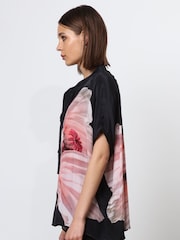Religion Pink Oversized Blouse in Dip Dye With Tie Neck - Image 5 of 6