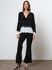 Religion Black Tie Dye Top With Skinny Neck Tie - Image 2 of 7