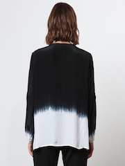 Religion Black Tie Dye Top With Skinny Neck Tie - Image 3 of 7