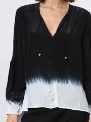 Religion Black Tie Dye Top With Skinny Neck Tie - Image 6 of 7